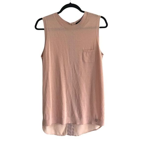 RUDSAK Sleeveless Blouse Tank Top Knit Semi-Sheer Dusty Rose Pink M - Picture 1 of 5